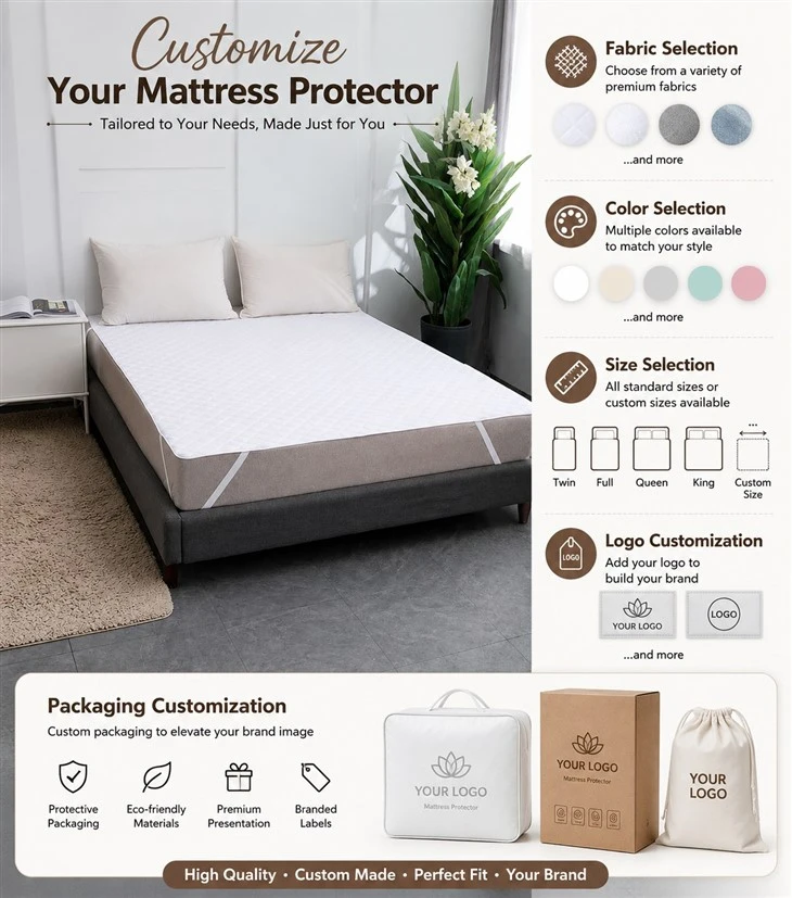 Waterproof Mattress Protector with Elastic Straps high quality