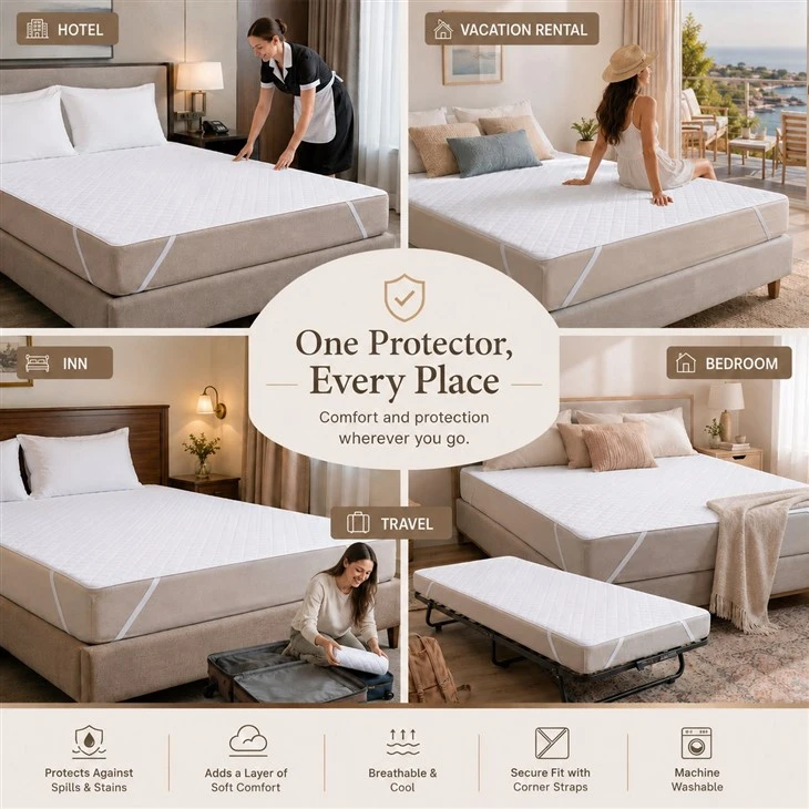 Waterproof Mattress Protector with Elastic Straps manufacturers